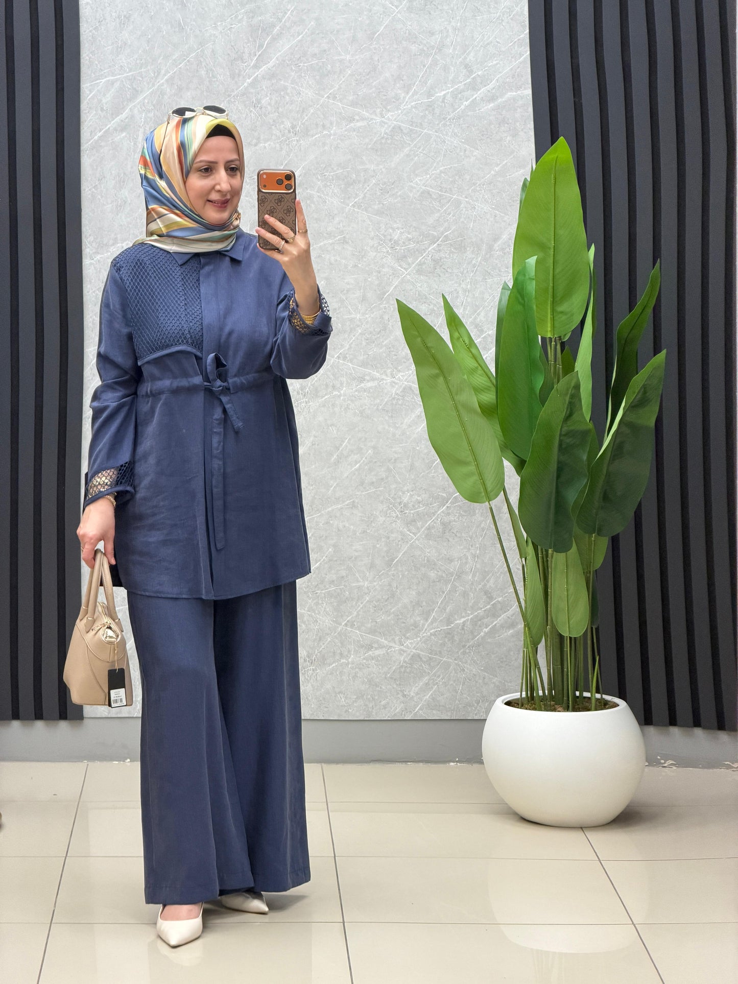 Armine Trend tensel kumaş pantolonlu takım kod: 26YT6133