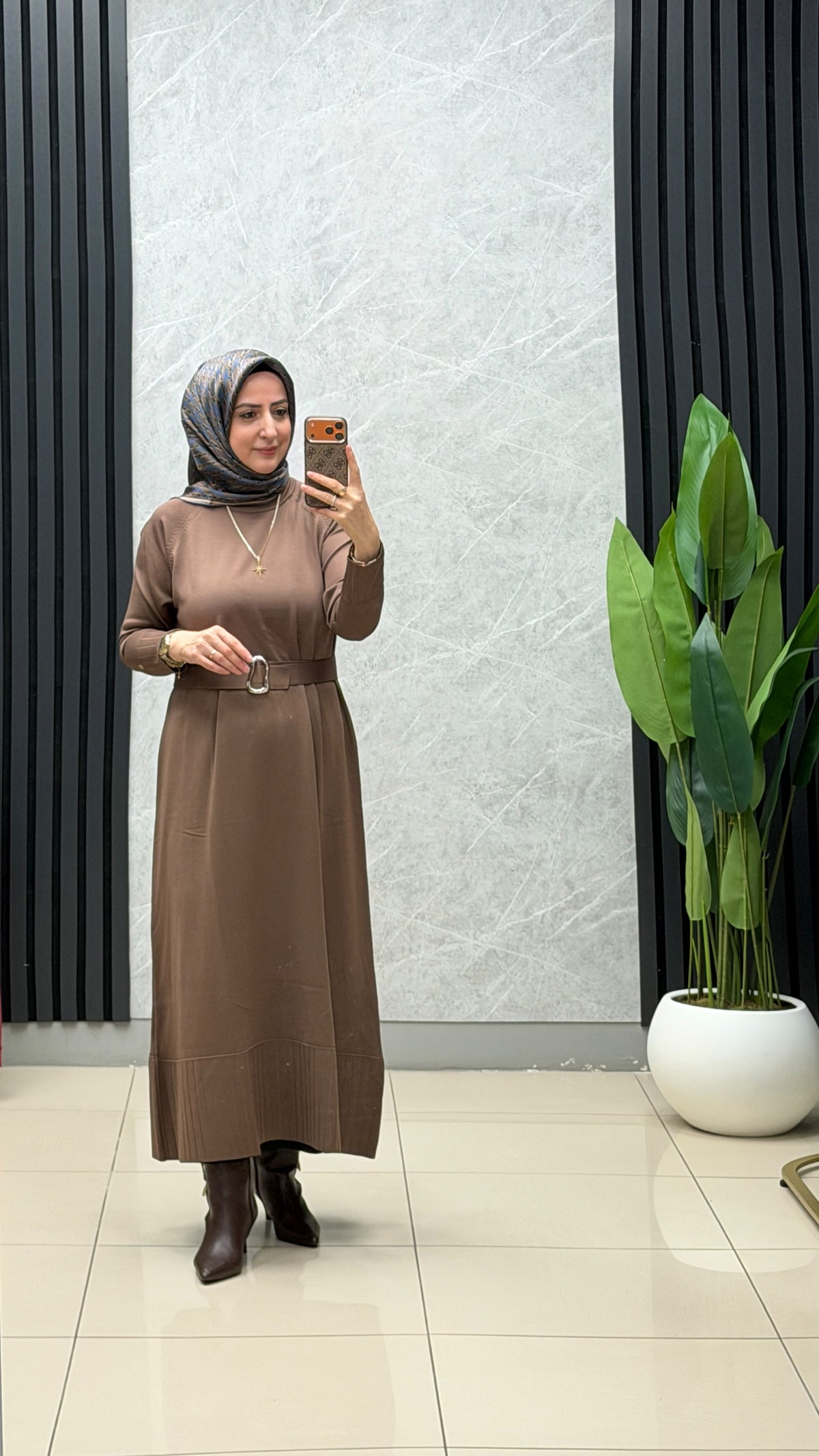 Armine Trend Kemer Detaylı Triko Elbise / Ürün Kodu: 26KTD911