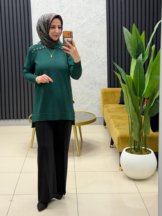 Soguk iplik merserize tunik plt32