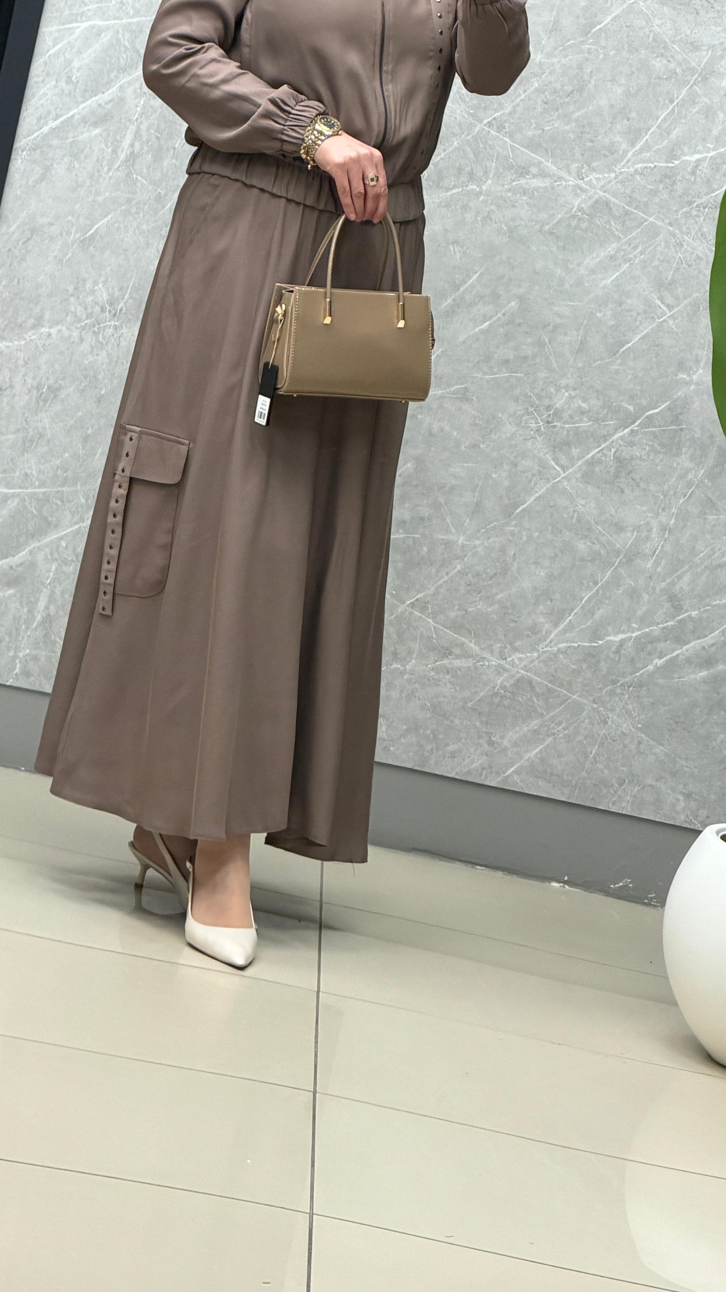 Armine Trend zımba detay mini ceketli takım kod:26YT6166
