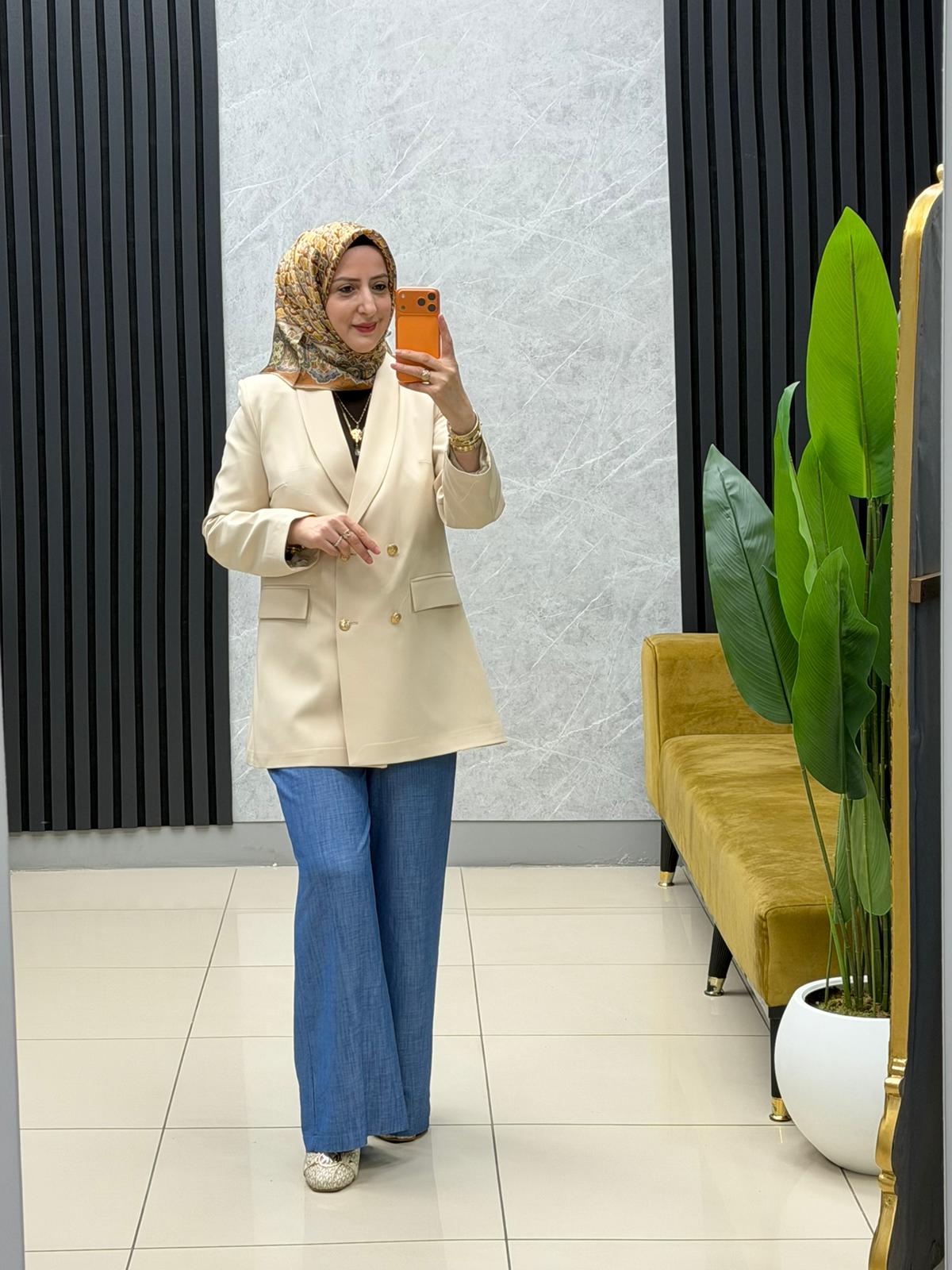 Noshe gold düğmeli astarlı blazer Kod:1979