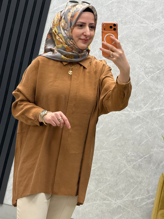 NUSS Akdeniz gömlek oversize standart beden 26k3001