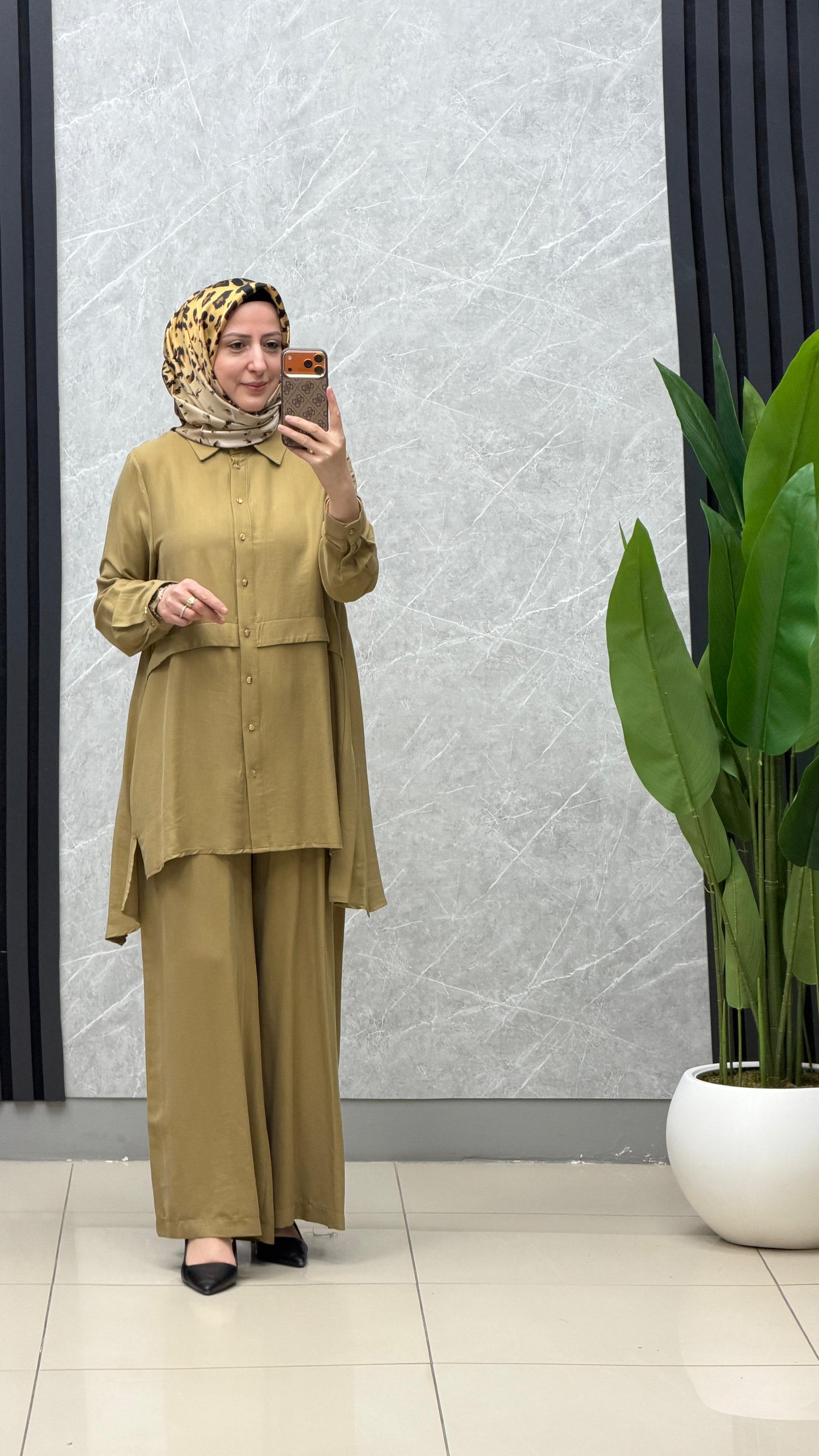 Armine Trend tensel kumaş pantolonlu takım kod: 26YT607