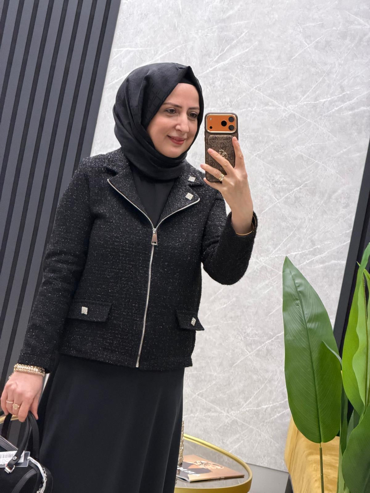 Ahi Ceketi simli etekli takim 11157