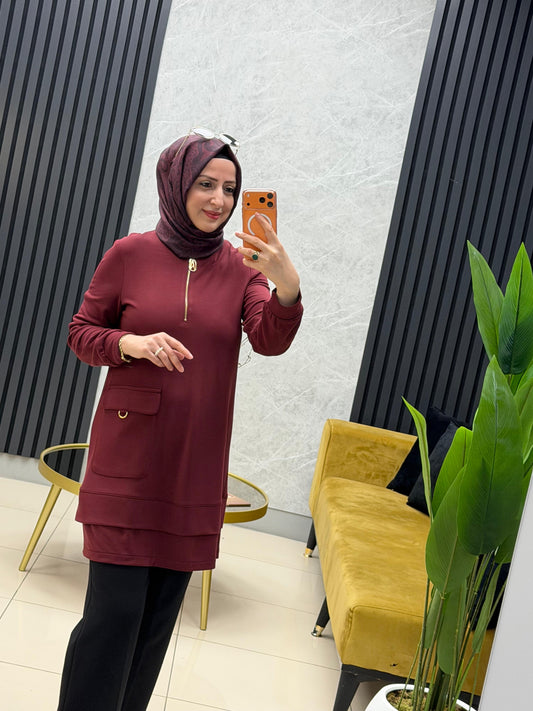 ARMİNE TREND
YARIM FERMUARLI CEPLİ TUNİK 25KT463