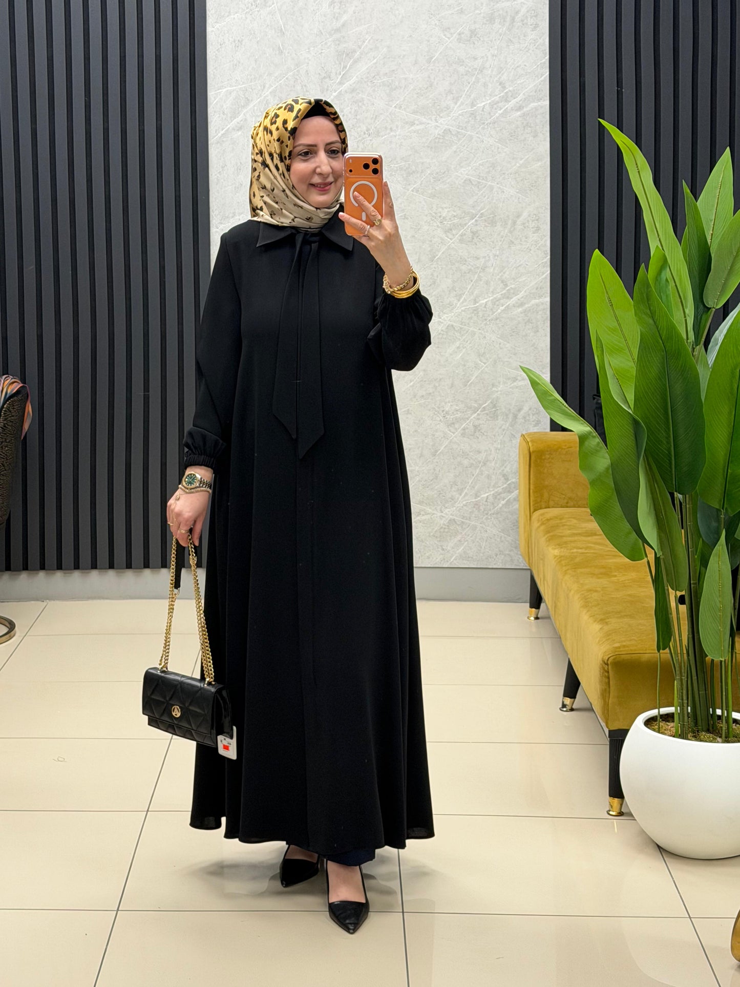 Melih fular detaylı ferace 8032