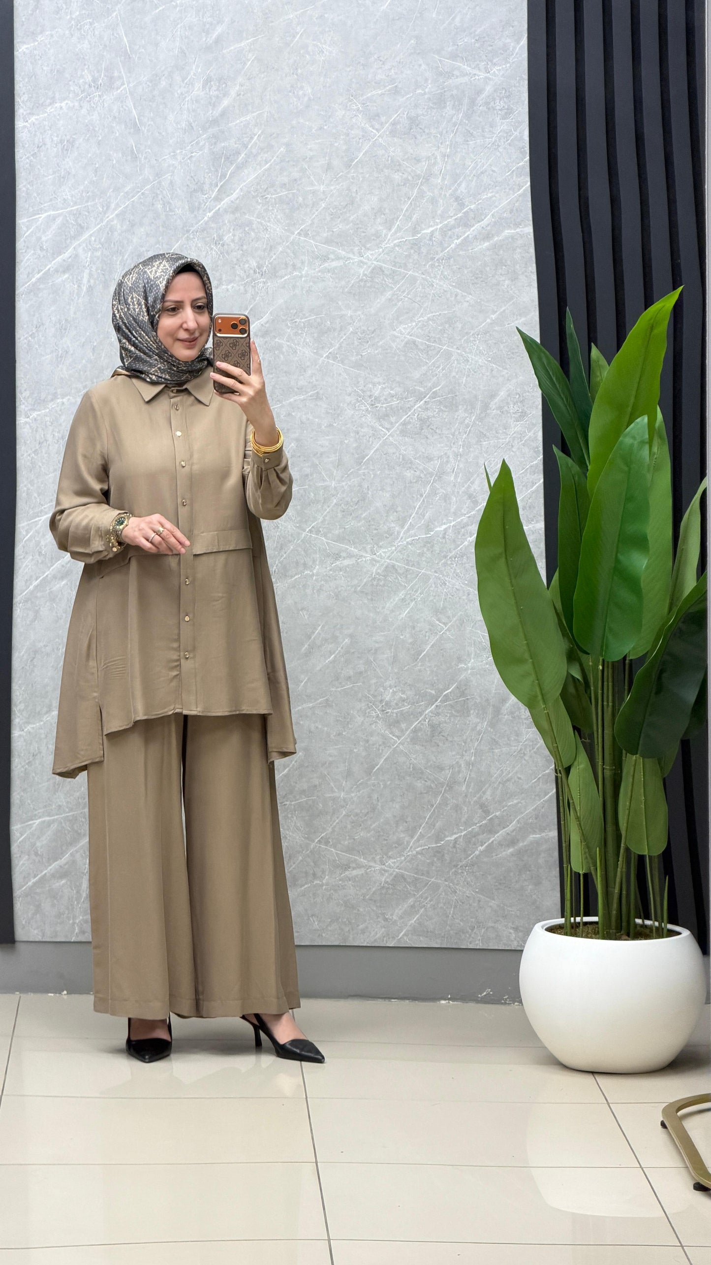 Armine Trend tensel kumaş pantolonlu takım kod: 26YT607