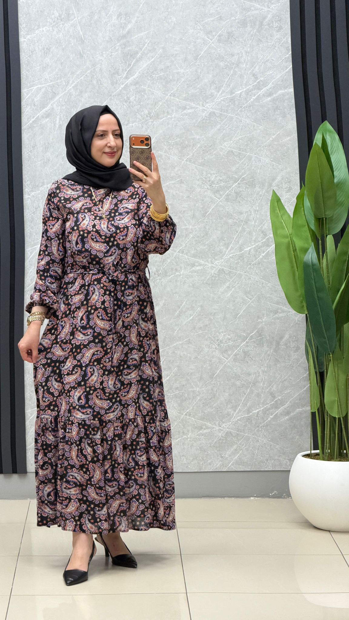 Armine Trend Etnik Desen Elbise / Kod: 25YT92