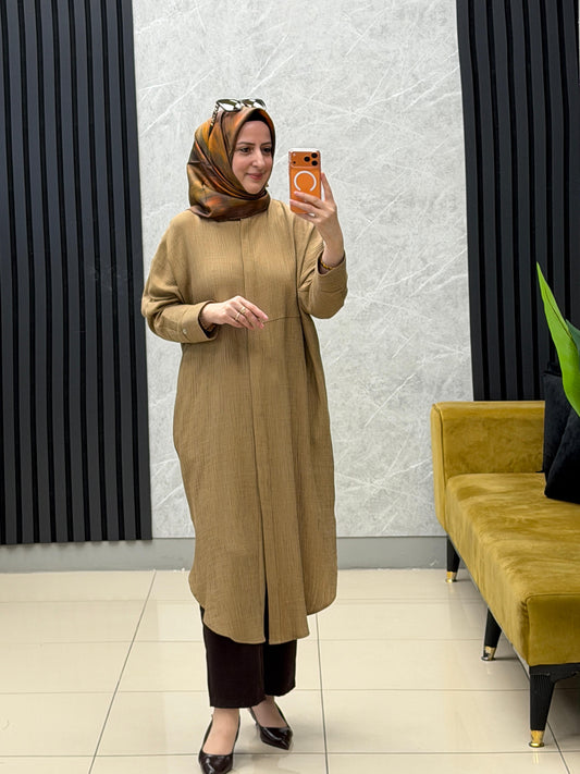 Armine trend uzun boy gofre kumas gizli düğmeli tunik
Kod: 26yt416