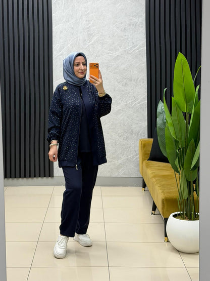 Mis esse serpme taşlı fermuarlı broslu takim 8183