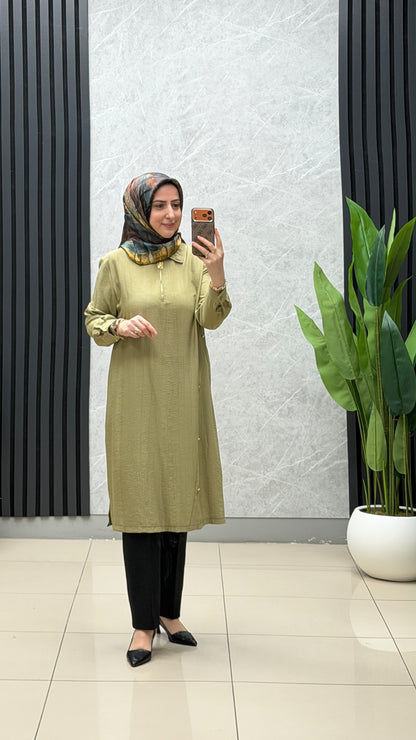 Armine Fermuarlı Uzun Tunik/ Ürün Kodu: AGTN1246