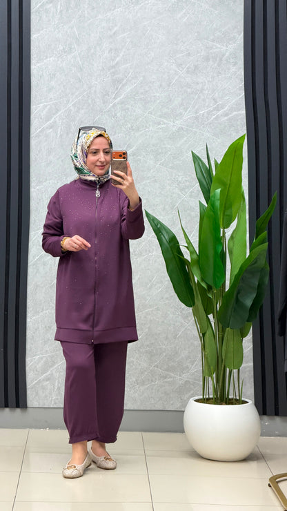 Armine trend serpme taş detaylı pantolonlu TAKIM takim kod: 26yt625