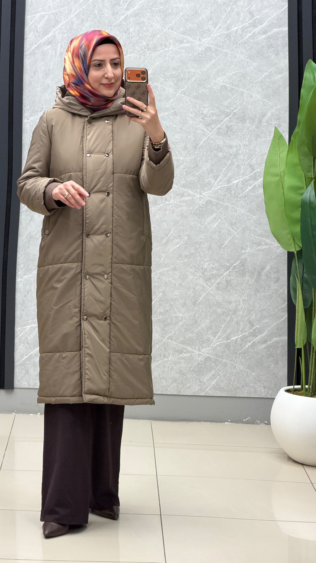 Armine Trend Tam Boy Çıtçıt Düğmeli Çift Cepli Mont / Ürün Kodu: 25KT751