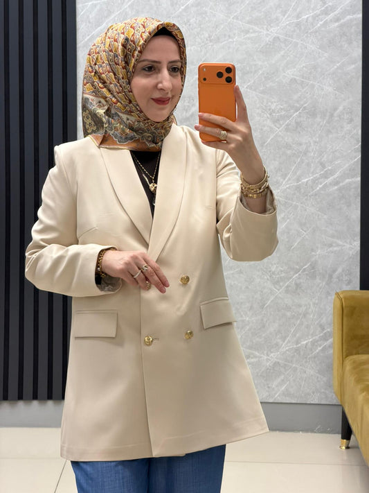 Noshe gold düğmeli astarlı blazer Kod:1979