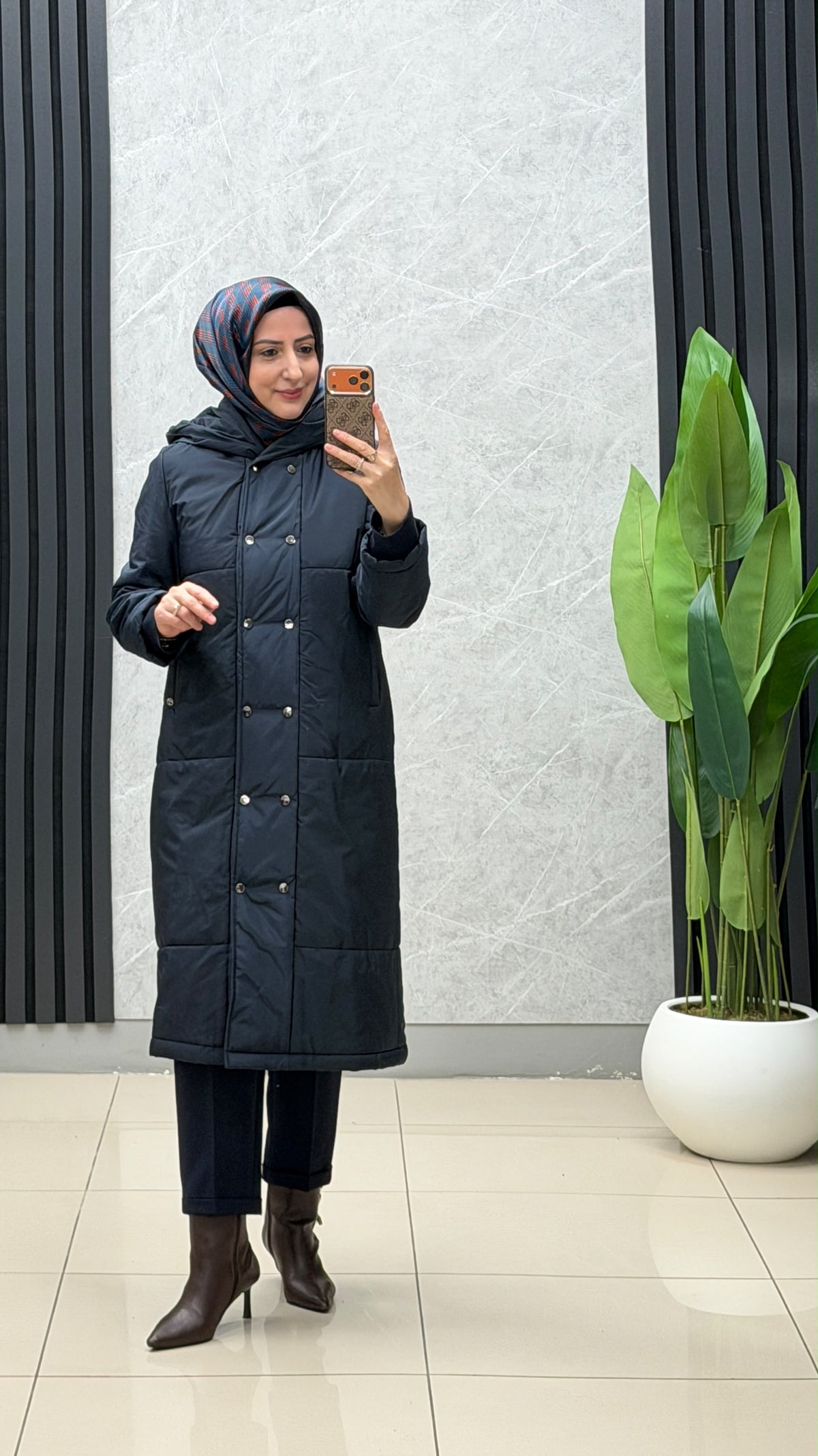 Armine Trend Tam Boy Çıtçıt Düğmeli Çift Cepli Mont / Ürün Kodu: 25KT751