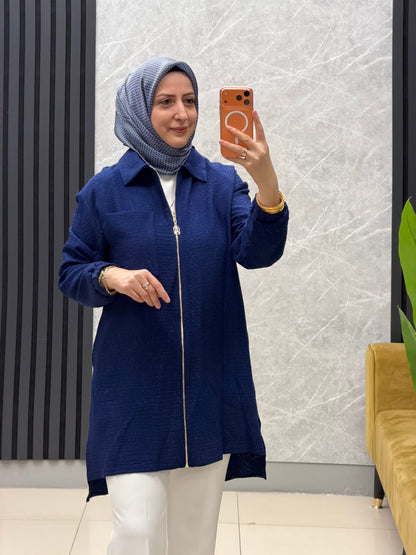 Armine trend fermuarlı cepli kabartmalı tunik
Kod: 26yt460