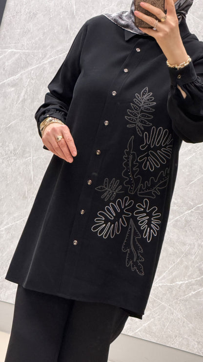 Kado Yaprak Desenli Gömlek - Tunik / Ürün Kodu : 268358