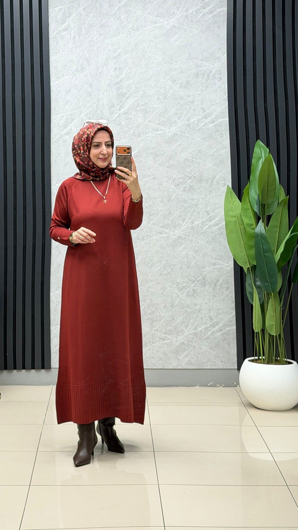 Armine Trend Kemer Detaylı Triko Elbise / Ürün Kodu: 26KTD911