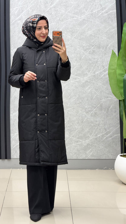 Armine Trend Tam Boy Çıtçıt Düğmeli Çift Cepli Mont / Ürün Kodu: 25KT751