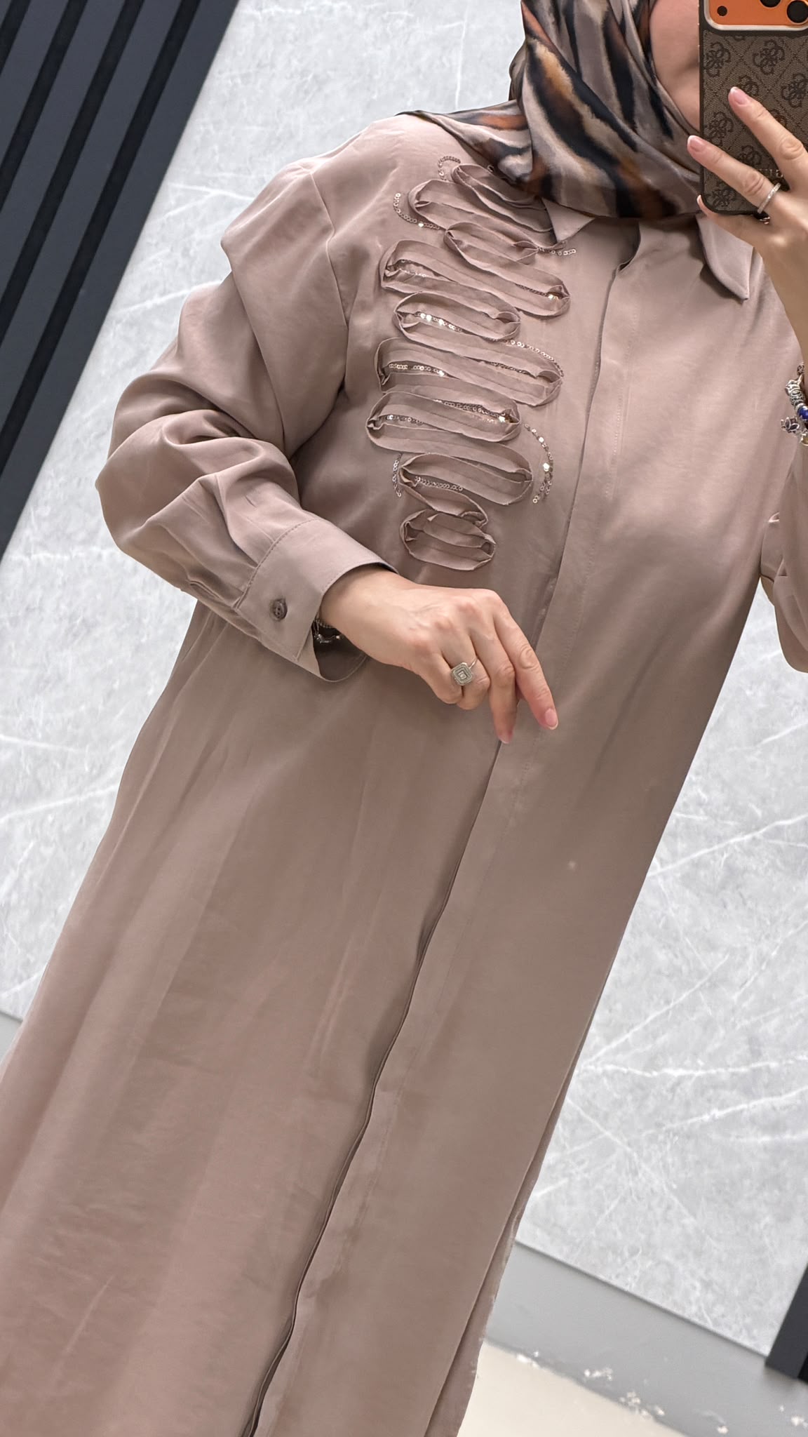 Armine Trend İşleme Detay Uzun Boy Tunik / Ürün Boy : 26YT417