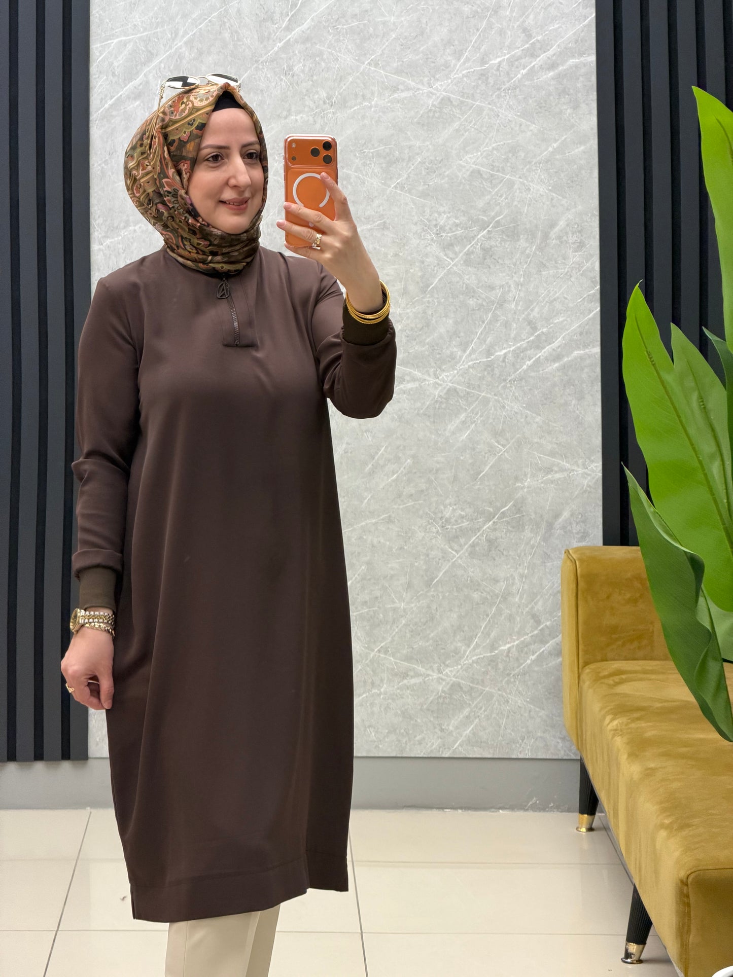 Armine trend ipek krep fermuarlı tunik kod:26YT445