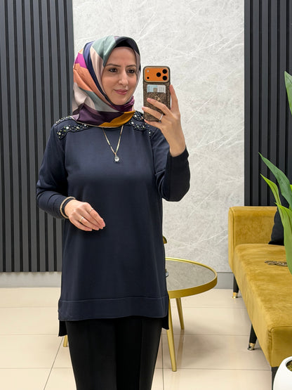 Soguk iplik merserize tunik plt32