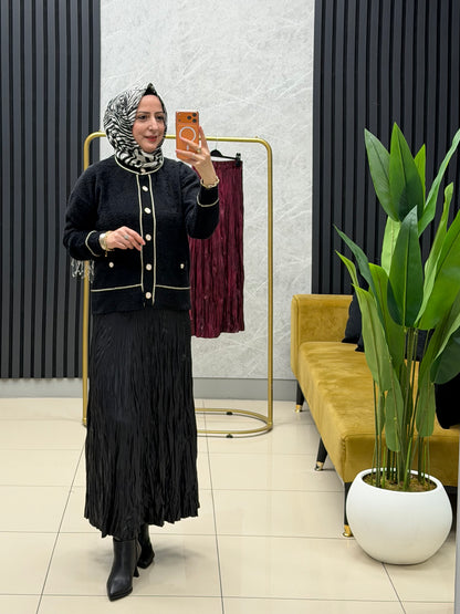 Armine deri kraş etek 25KT114