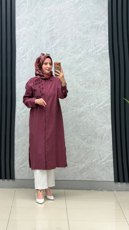 Armine Trend İşleme Detay Uzun Boy Tunik / Ürün Boy : 26YT417
