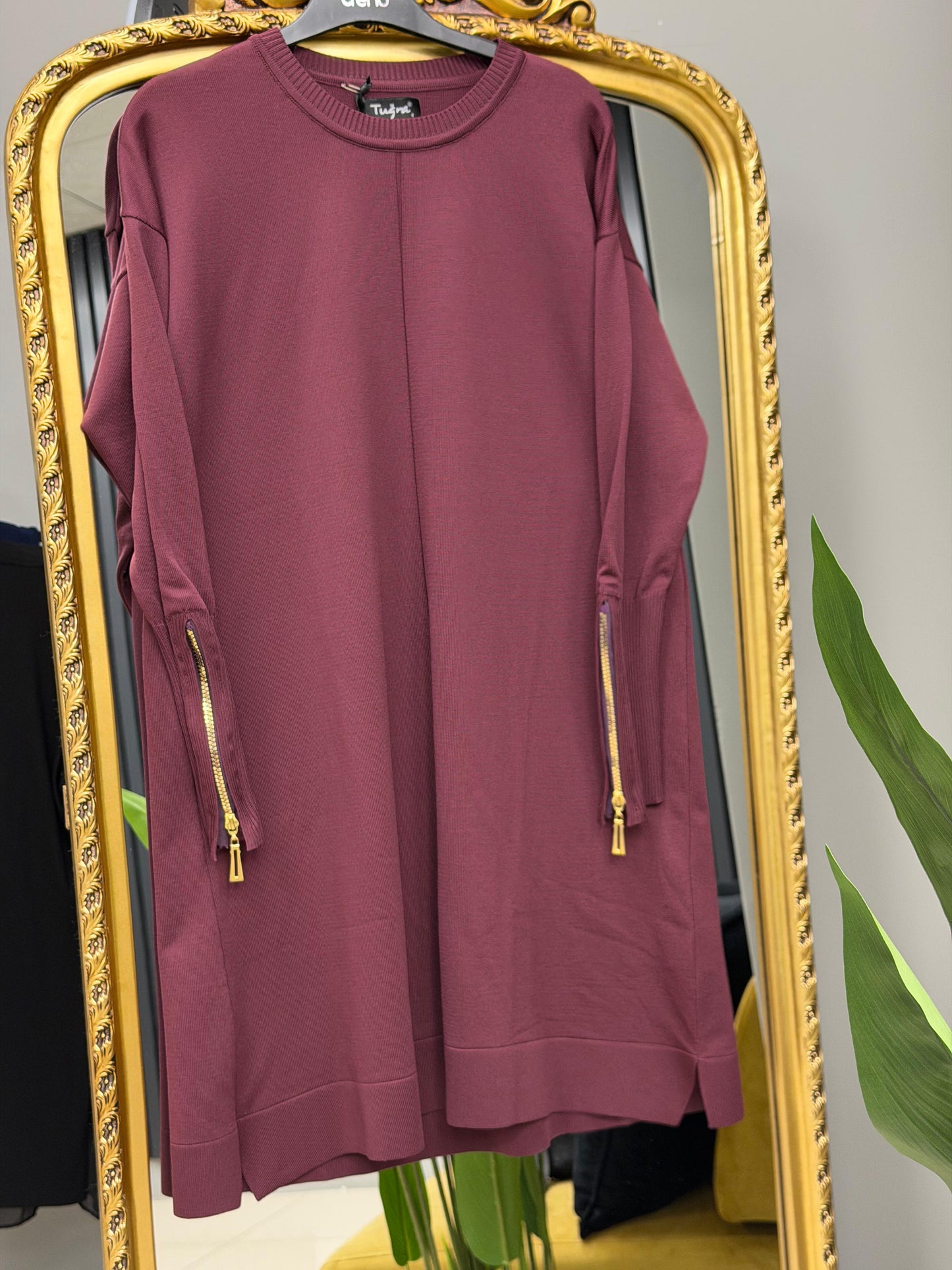 Tuğra Soğuk iplik merserize fermuarlı tunik