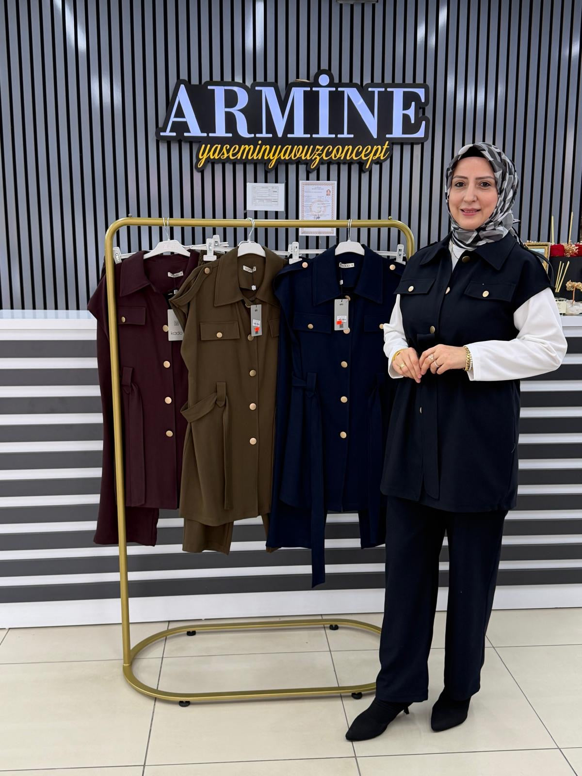 Kado Yelekli takım düğmeli Kuşaklı  257119