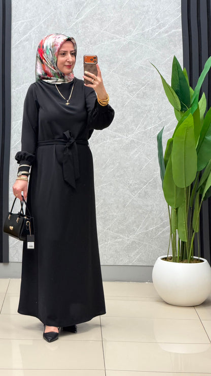 Armine Trend Seyyar Kemerli Omuz Drape Detaylı Krep Elbise kod:26yt904