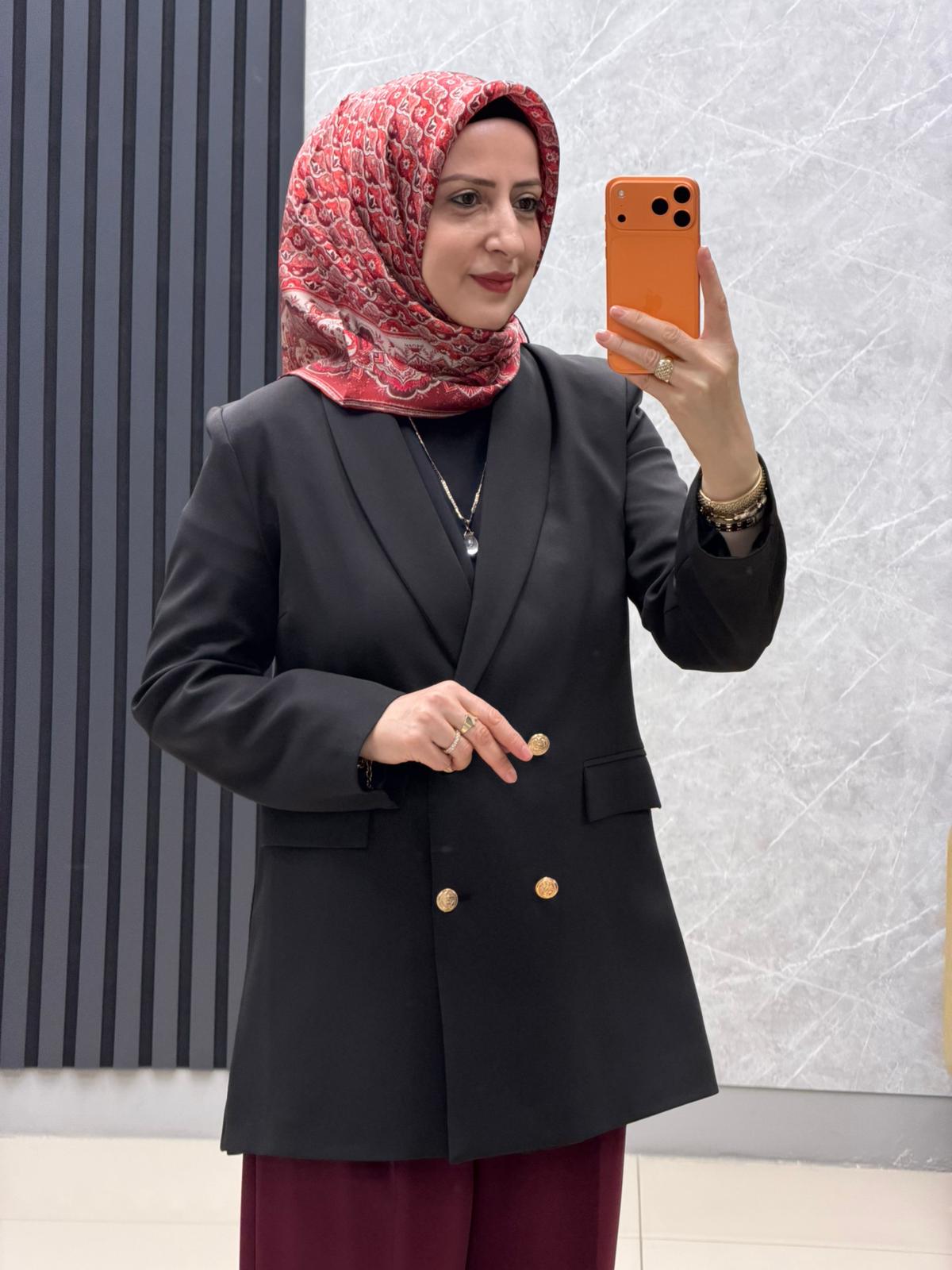 Noshe gold düğmeli astarlı blazer Kod:1979