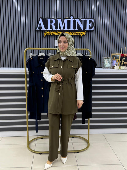 Kado Yelekli takım düğmeli Kuşaklı  257119