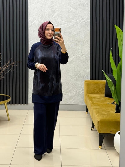 Bulue Angel 417 ipek kupra modal kumaş takım