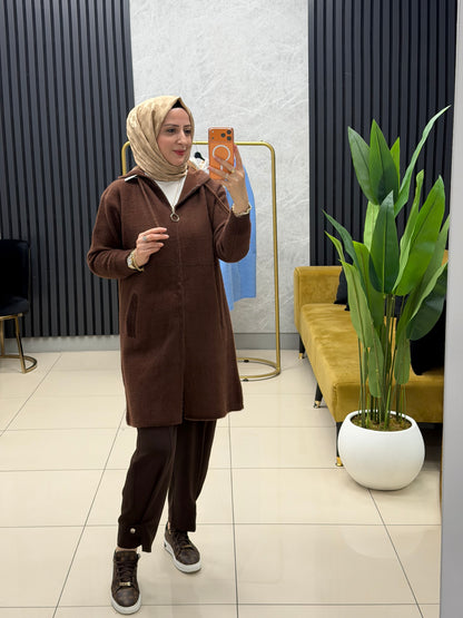 Arkası işlemeli Angora çeket 251456