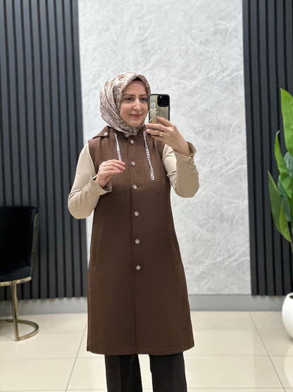 Kapitone kısa boy yelek 🥰