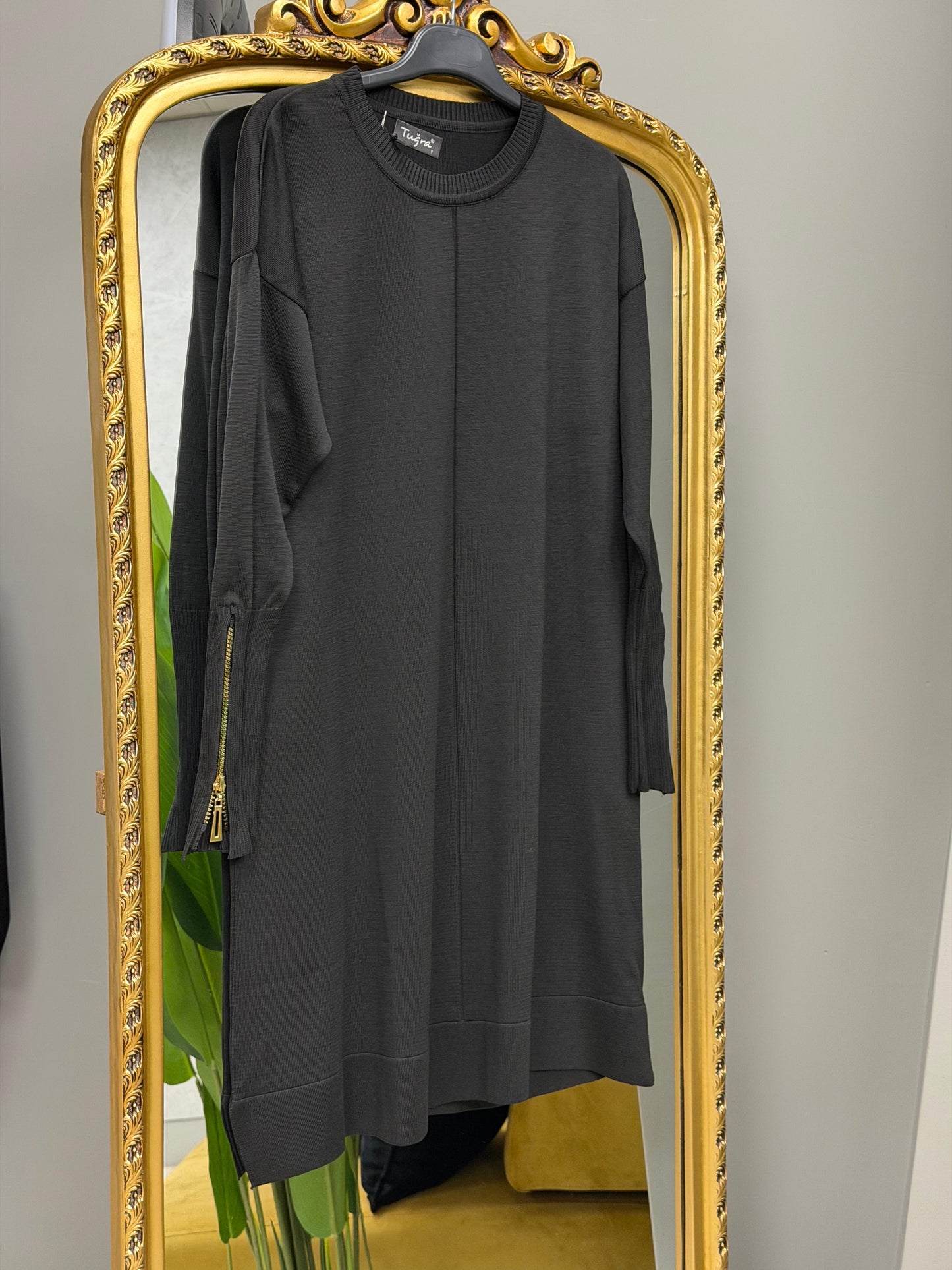 Tuğra Soğuk iplik merserize fermuarlı tunik