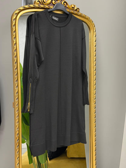 Tuğra Soğuk iplik merserize fermuarlı tunik