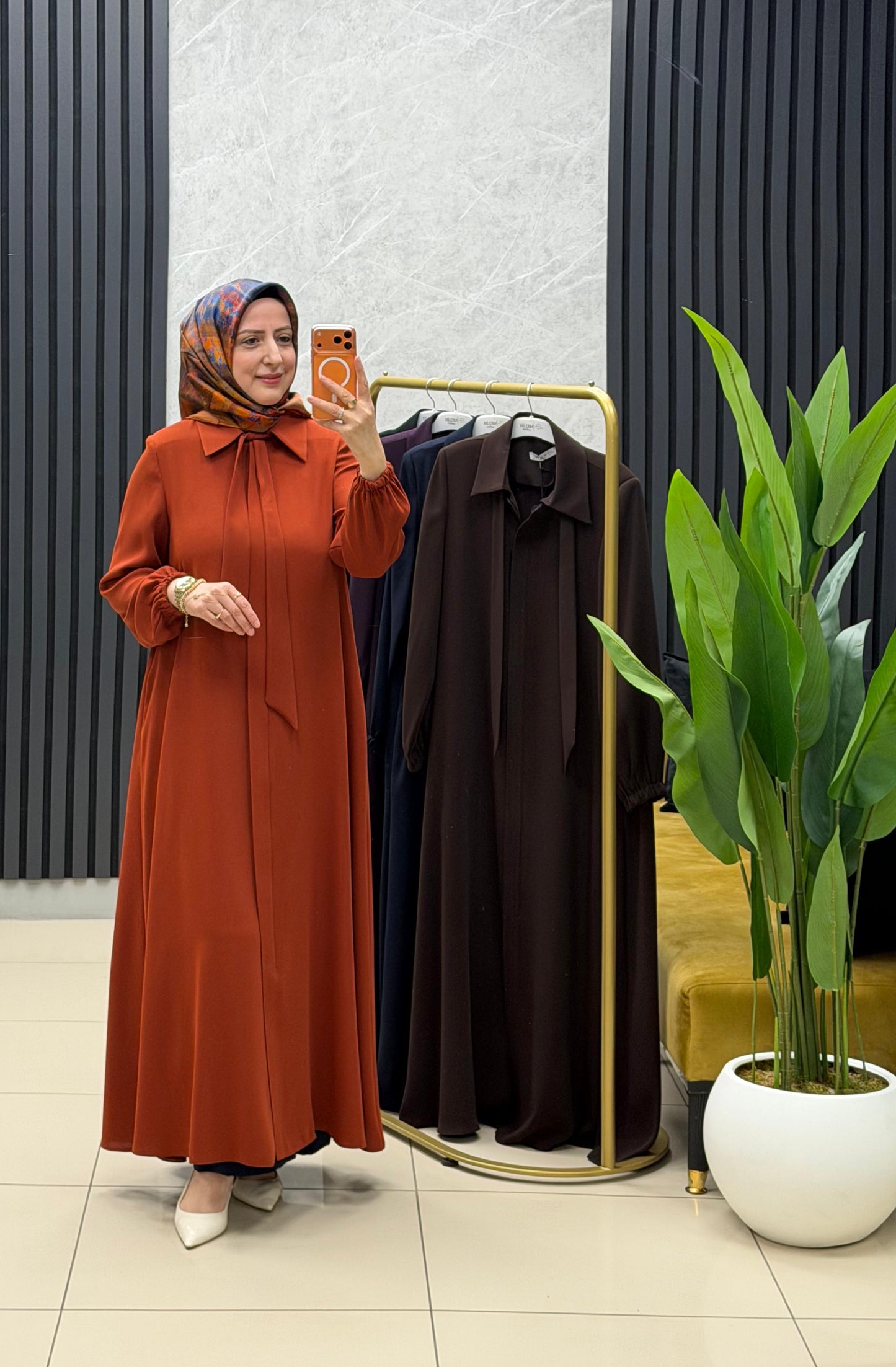 Melih fular detaylı ferace 8032