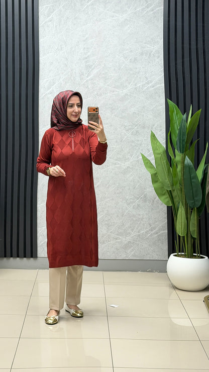 Armine Trend Baklava Desenli Triko / Ürün Kodu : 25KTD4112