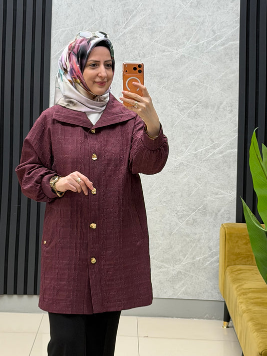 ARMİNE TREND  düğmeli kabartmalı ceket
Kod: 26yt508