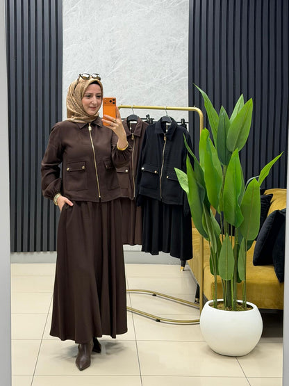 Armine trend fermuarlı etekli takim 26YT621