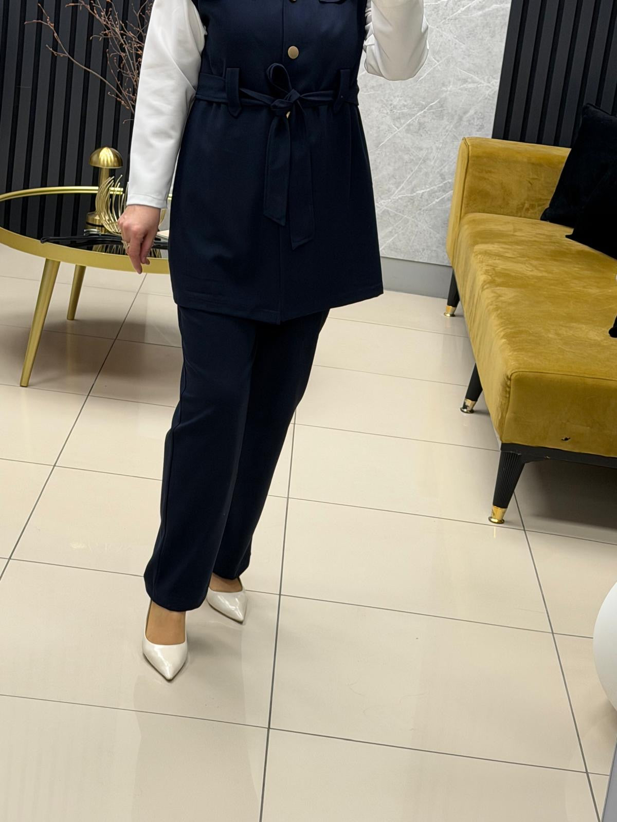 Kado Yelekli takım düğmeli Kuşaklı  257119