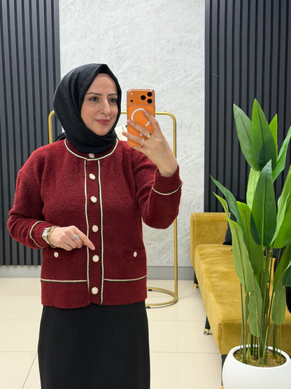 Angora etek üstü çeket kazak 251439