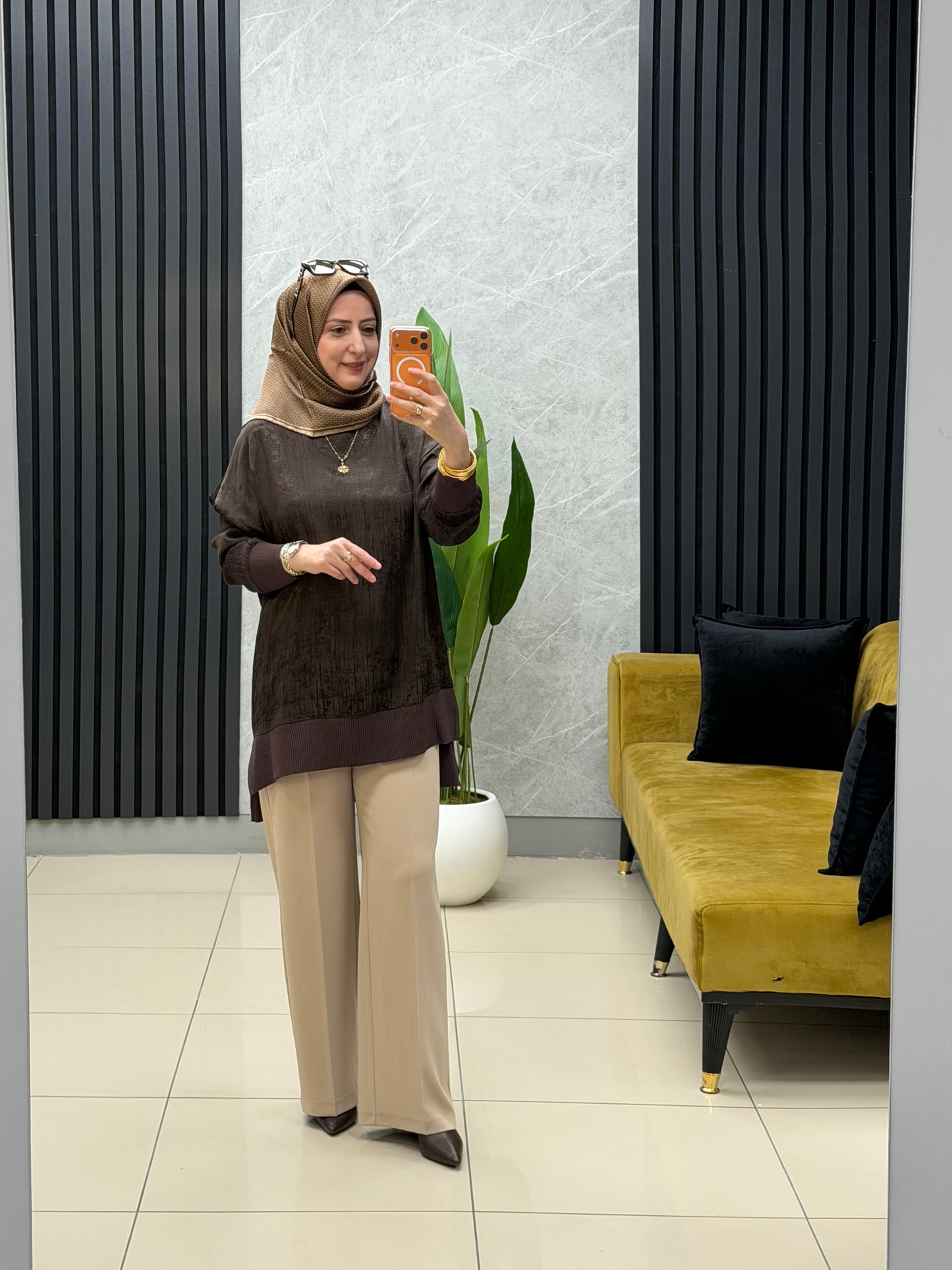 NUSS 3013 ipek saten tunik