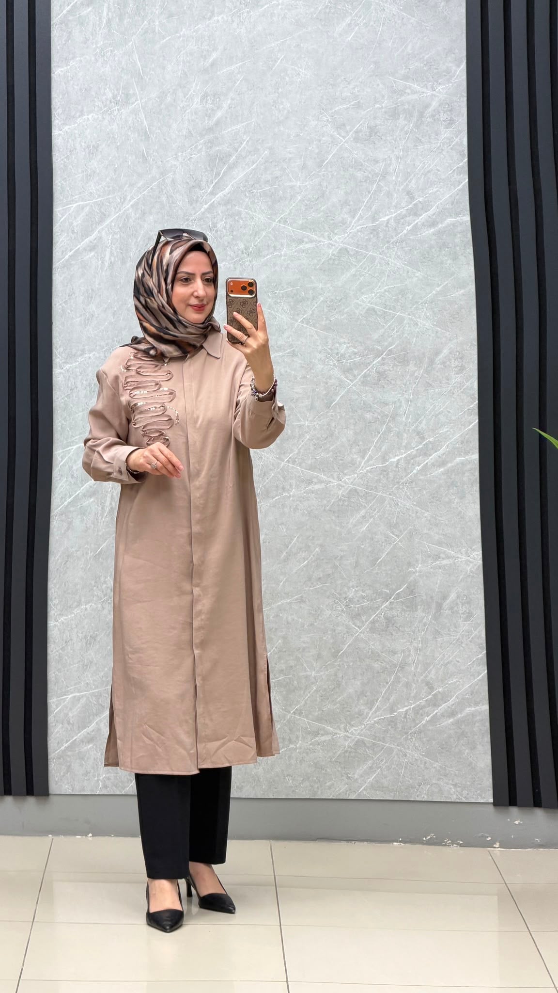Armine Trend İşleme Detay Uzun Boy Tunik / Ürün Boy : 26YT417