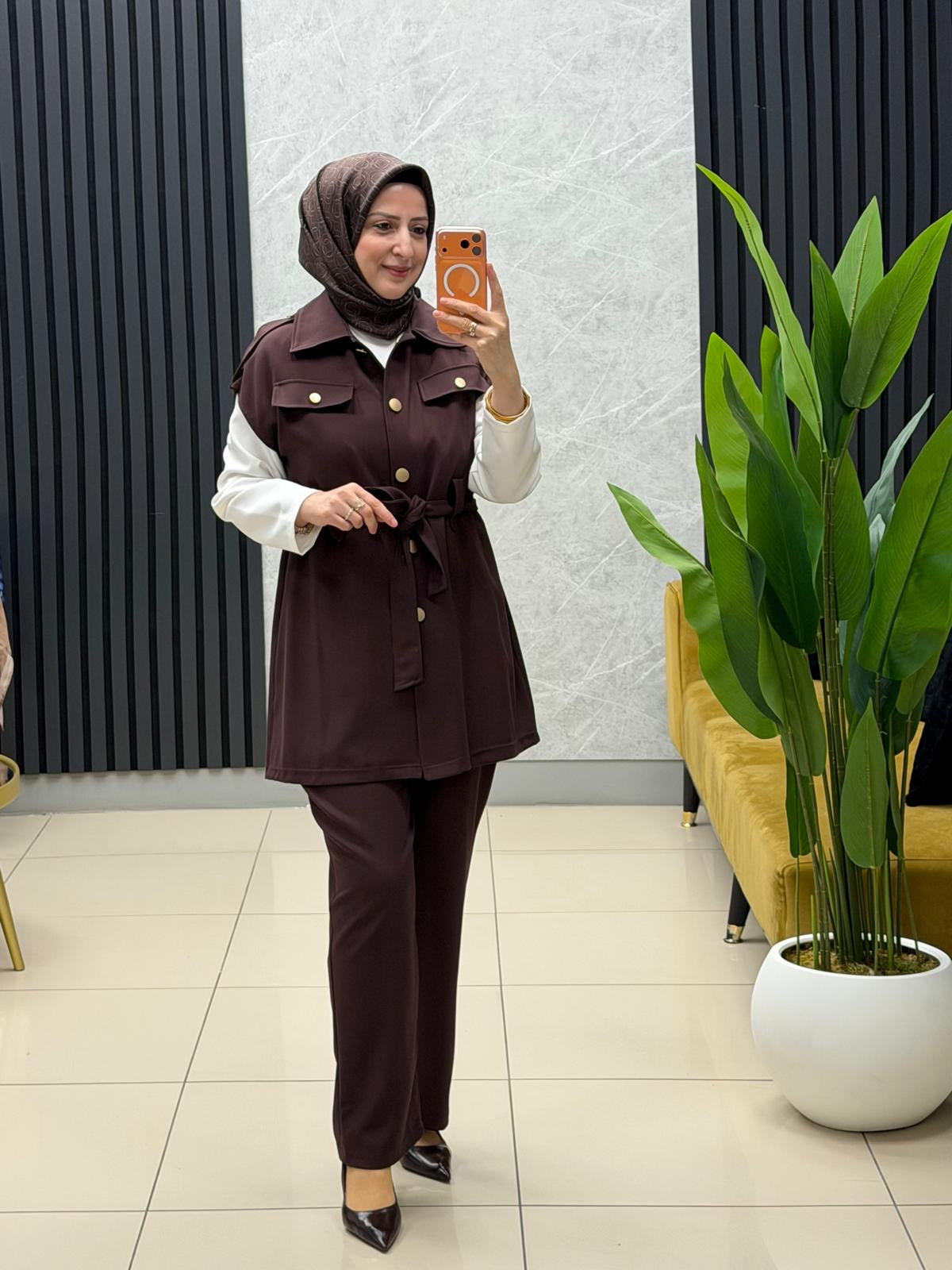 Kado Yelekli takım düğmeli Kuşaklı  257119