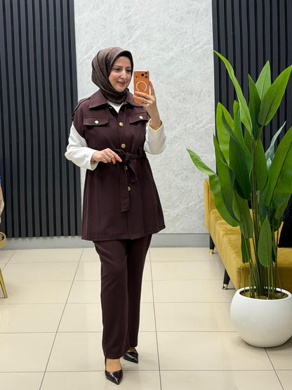 Kado Yelekli takım düğmeli Kuşaklı  257119