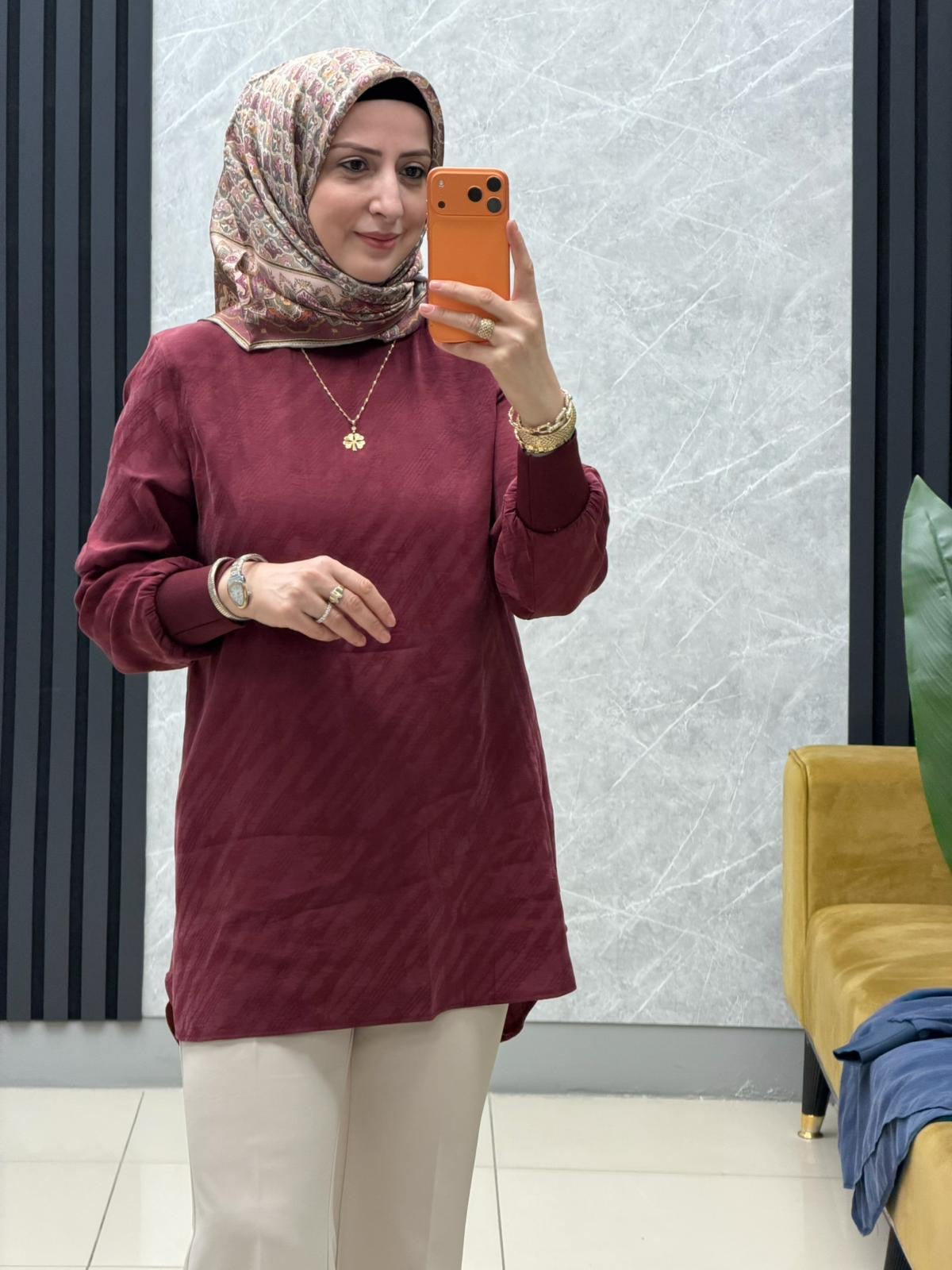 Noshe desenli kupra tunik 
4574