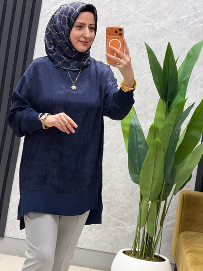 NUSS 3013 ipek saten tunik